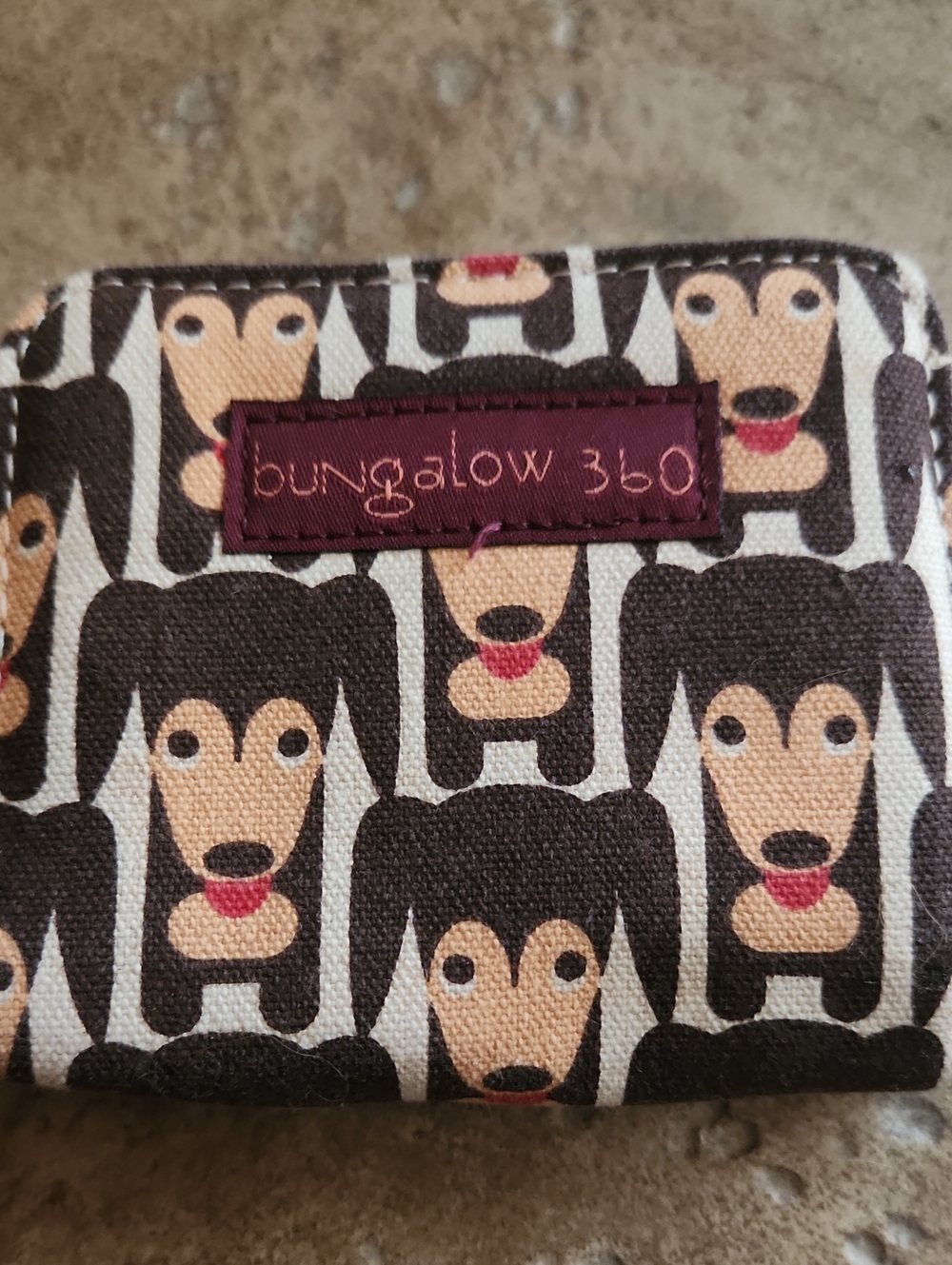 Bungalow 360 Brown & Cream Dog Print Zippered Wallet